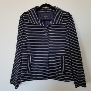 Navy and White Striped Talbots Jacket